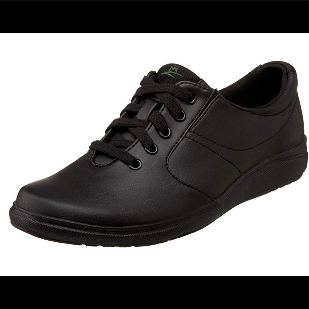Women black stretch lace up sneakers